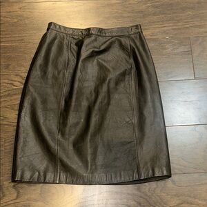 Elegant Black Leather Skirt